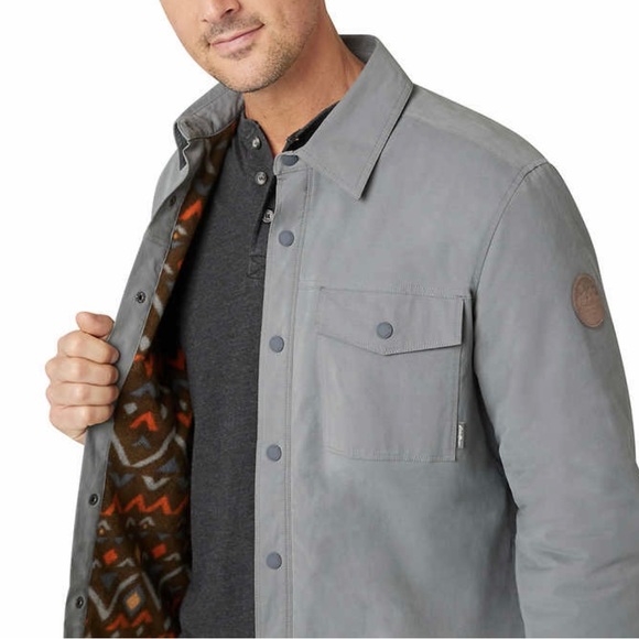 - Eddie Bauer Men’s Fleece Lined Jacket color gray. Size M - Picture 3 of 5